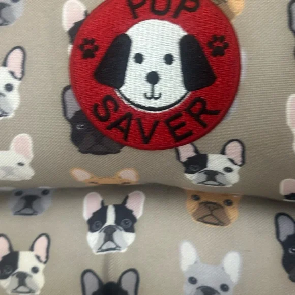 Pup Saver Crash Tested Dog Car seat with latch French Bulldog Frenchie Pattern - Picture 3 of 6